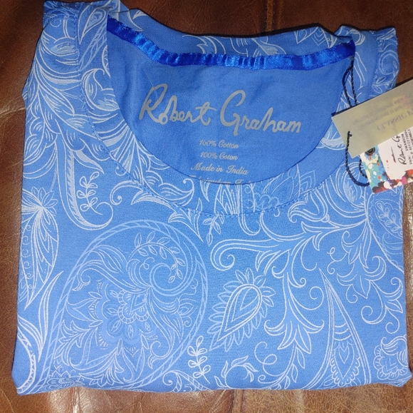 Robert Graham Swanson Periwinkle Crewneck Tee. XL - Picture 3 of 3